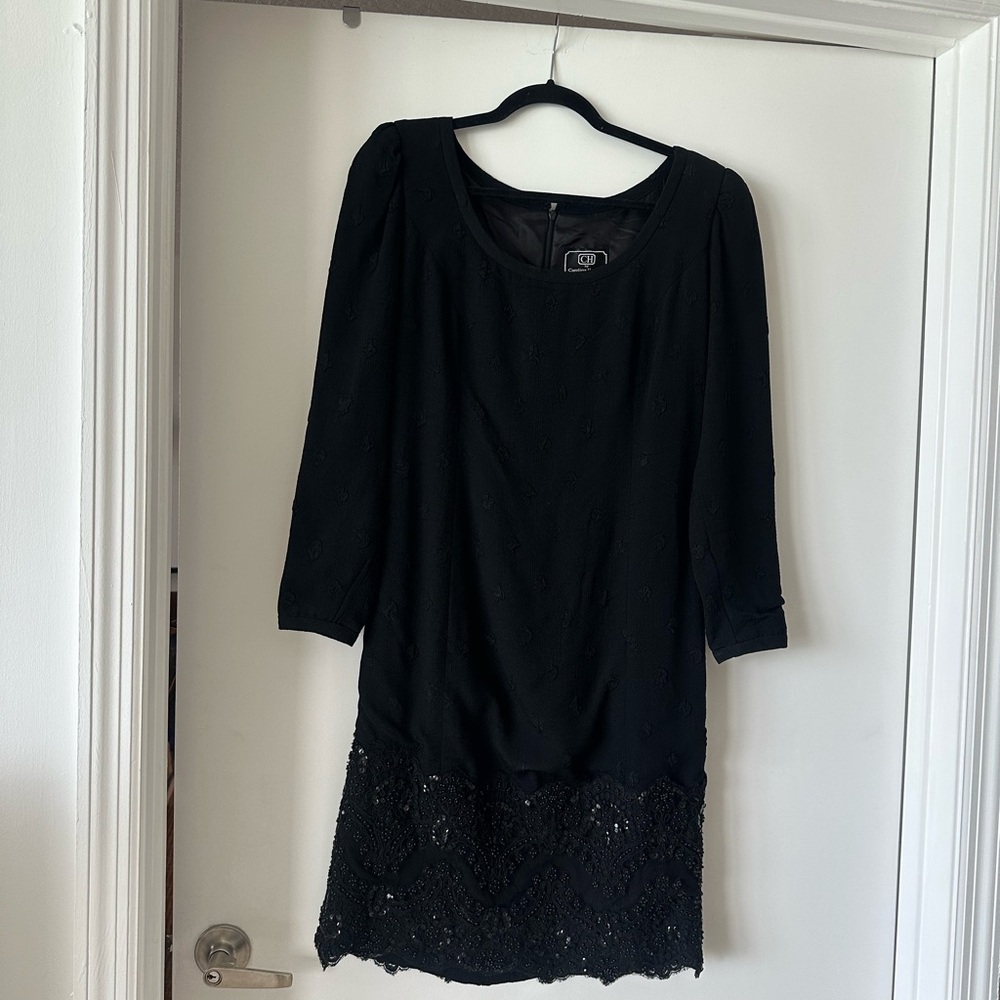 Carolina Herrera Black Textured Dress